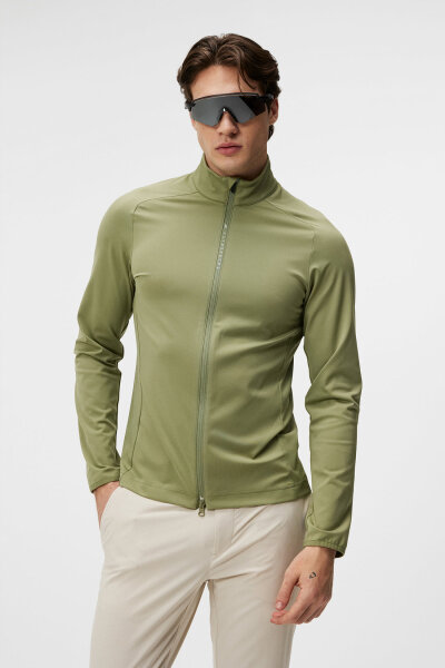 J. Lindeberg Men Melker Mesh Mid Layer Oil Green