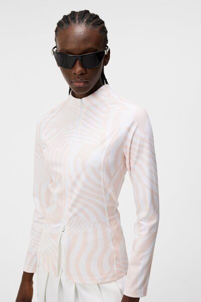 J. Lindeberg June Print Mid Layer Dazzle Wave Rose