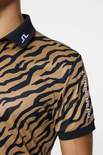 J. Lindeberg Tour Tech Print Polo Tour Tiger BroWms