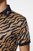 J. Lindeberg Tour Tech Print Polo Tour Tiger BroWms