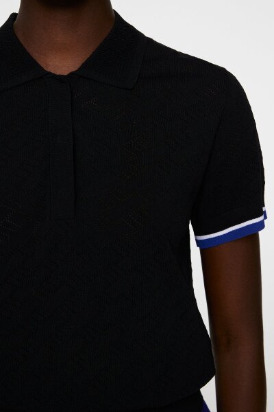 J. Lindeberg Lomi Knitted Polo Shirt Black