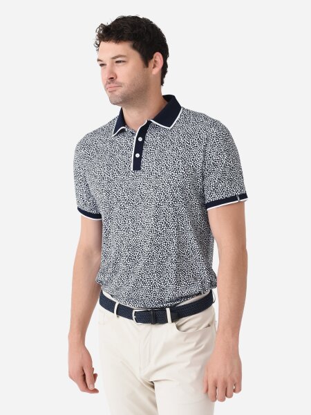 Kjus Men Lance Printed Polo S/S Atlanta Blue/White