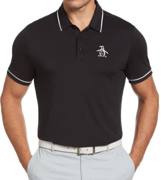 Penguin Men SS HERITAGE PIPED PO CAVIAR