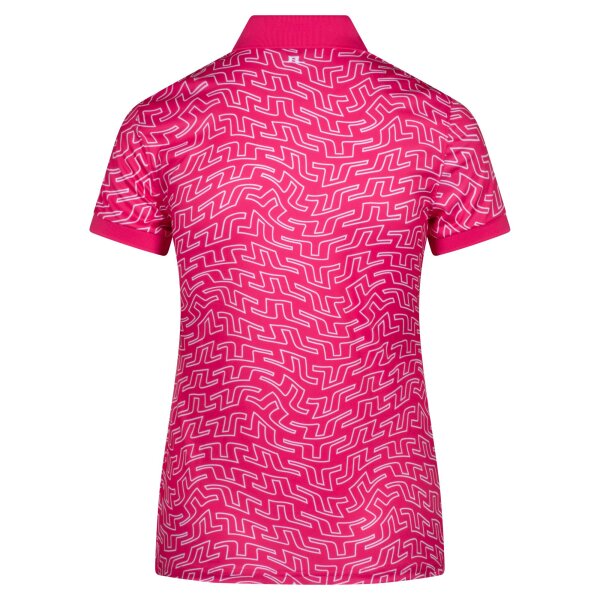 J. Lindeberg Tour Tech Print Polo Azalea outline bridge swir