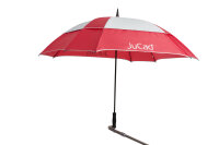 JuCad GOLFSCHIRM quadratisch/windproof mit Stift, rot-silber