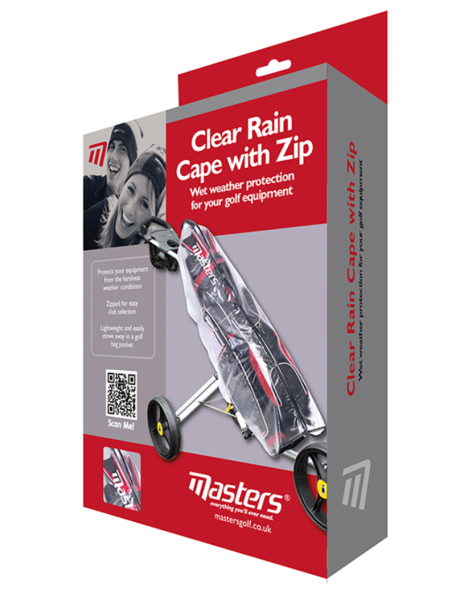 Masters Clear Rain Cape with Top Zip Black