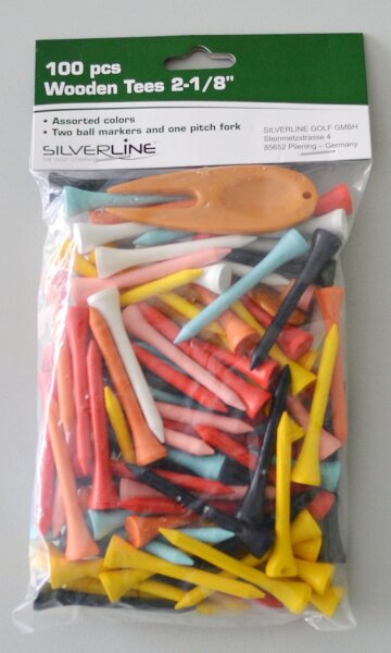 Silverline Holz-Tees 2 1/8weis [30er]