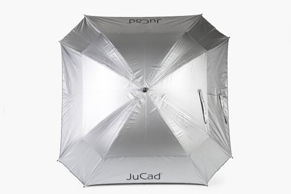 JuCad GOLFSCHIRM quadratisch/windproof mit Stift, silber (mit UV-Schutz)