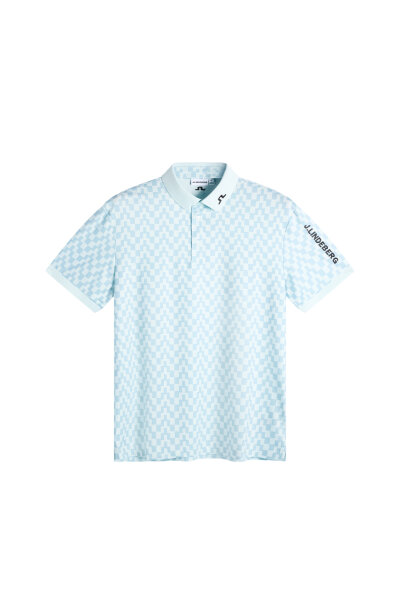 J. Lindeberg Tour Tech Print Polo Bridge Stack Skylight M