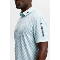J. Lindeberg Tour Tech Print Polo Bridge Stack Skylight M