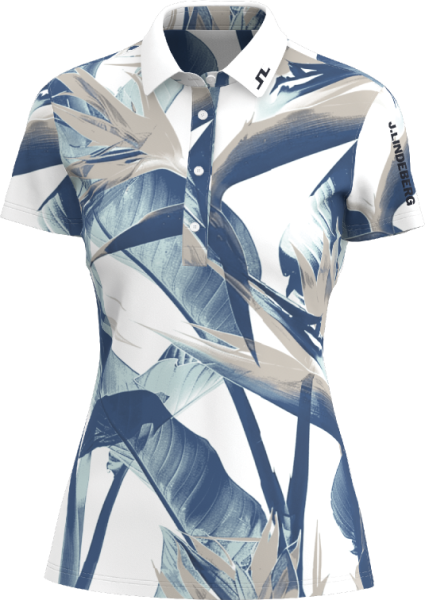 J. Lindeberg Tour Tech Print Polo Damen Paradise Skylight