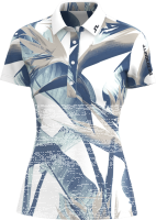 J. Lindeberg Tour Tech Print Polo Damen Paradise Skylight