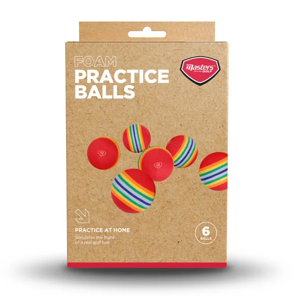 Masters Striped Foam Practice Balls pack 6