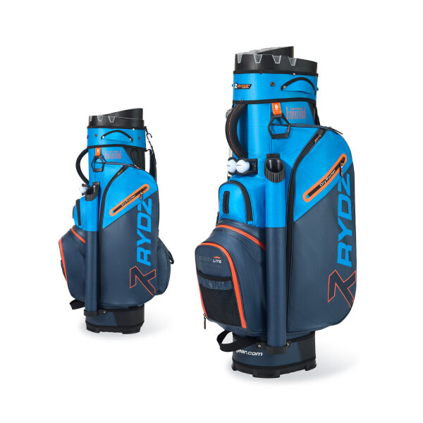 RYDZ Lucky Nine Cartbag Oganizer 9-Hole Water Resistant  Navy / Light Blue / Orange