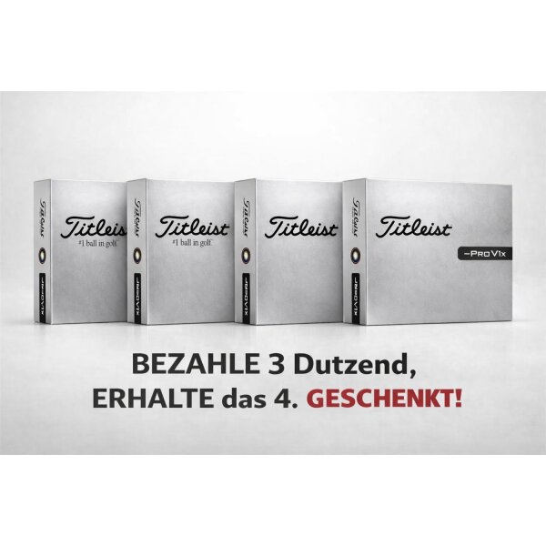 Titleist Pro V1x Left Dash 3+1 Ball-Aktion mit gratis Personalisierung
