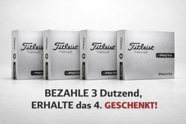 Titleist Pro V1x Left Dash 3+1 Ball-Aktion mit gratis Personalisierung