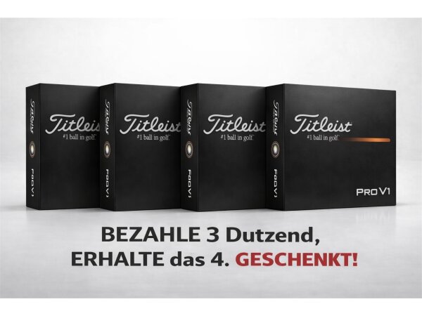 Titleist Pro V1  3+1 Ball-Aktion mit gratis Personalisierung Gelb Schwarz 1-4